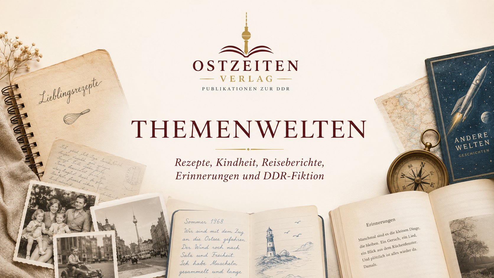 Themenwelten – Rezepte, Kindheit, Reiseberichte, Erinnerungen und DDR-Fiktion